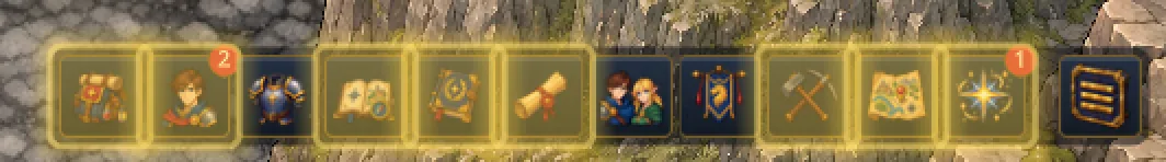 La barre de menus avec ses halos